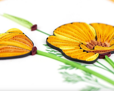 Yellow Poppies Blank Quilling Card