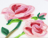 Long Stem Pink Roses Blank Quilling Card