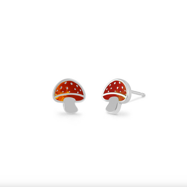 Boma Red Mushroom Stud Earrings