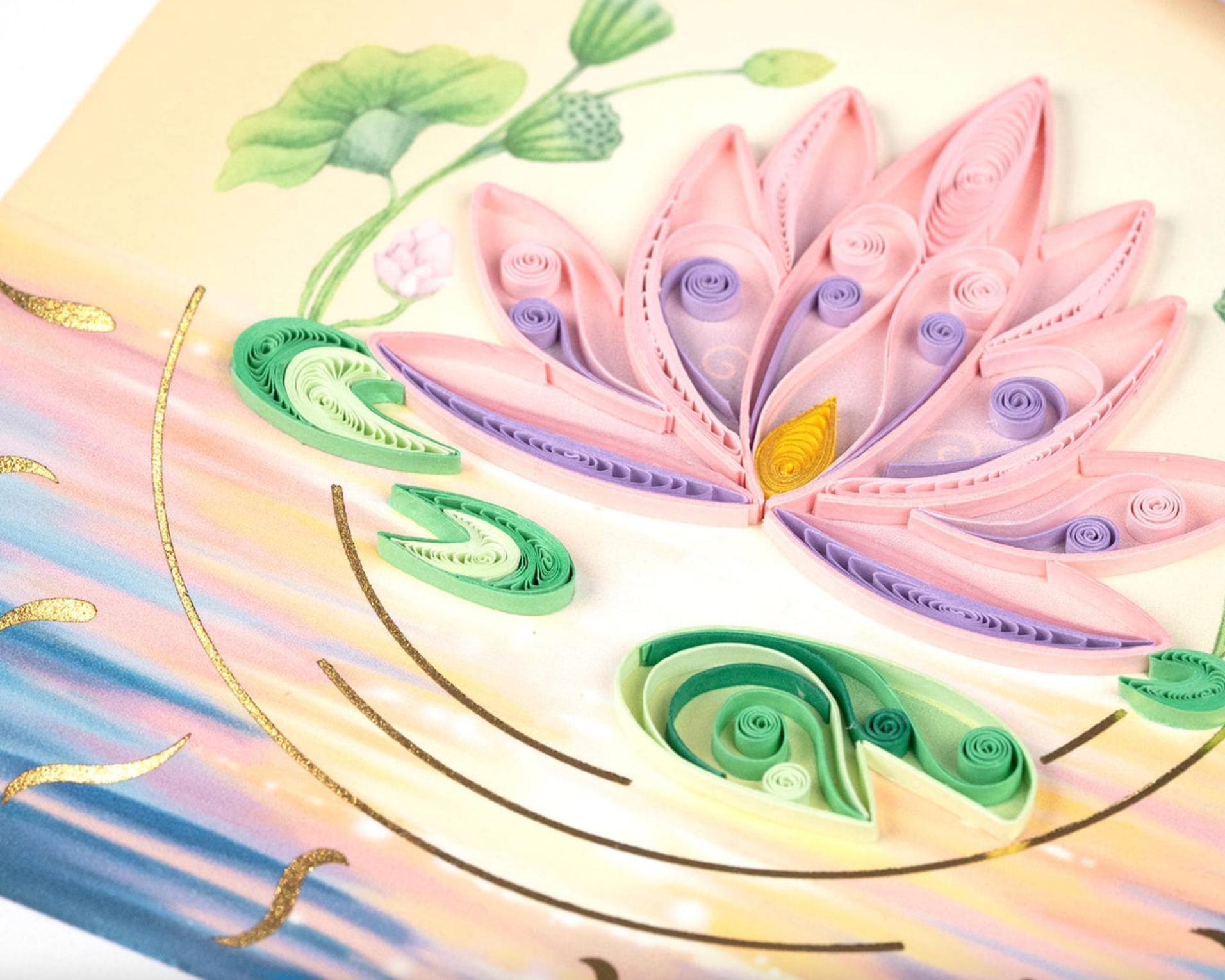 Lotus Flower Blank Special Edition Quilling Card