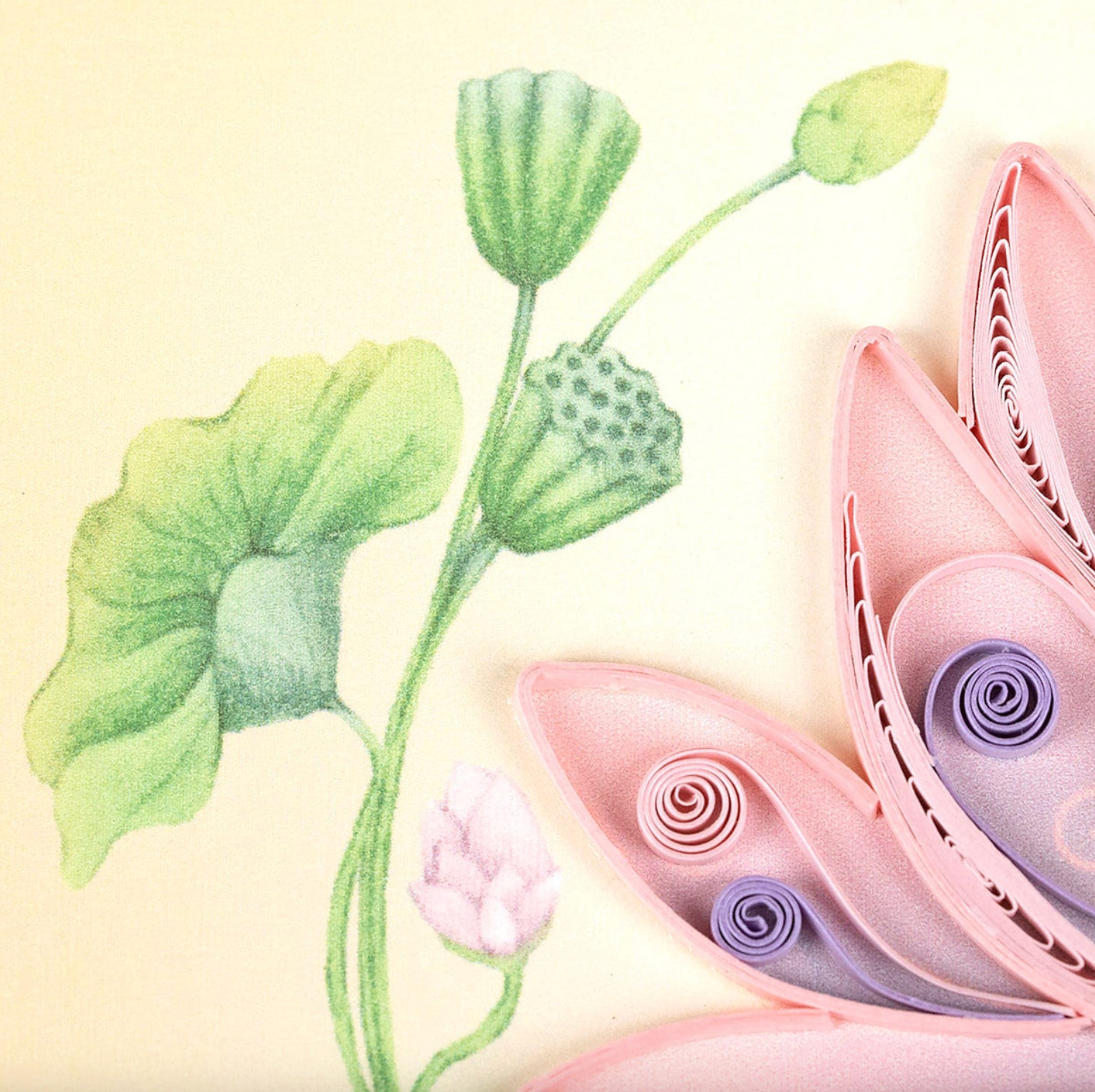 Lotus Flower Blank Special Edition Quilling Card