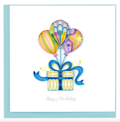 Birthday Balloon Surprise Blank Quilling Card