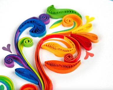 Rainbow Swirl Congratulations Blank Quilling Card