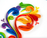 Rainbow Swirl Congratulations Blank Quilling Card