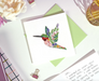 Decorative Floral Hummingbird Greeting Card