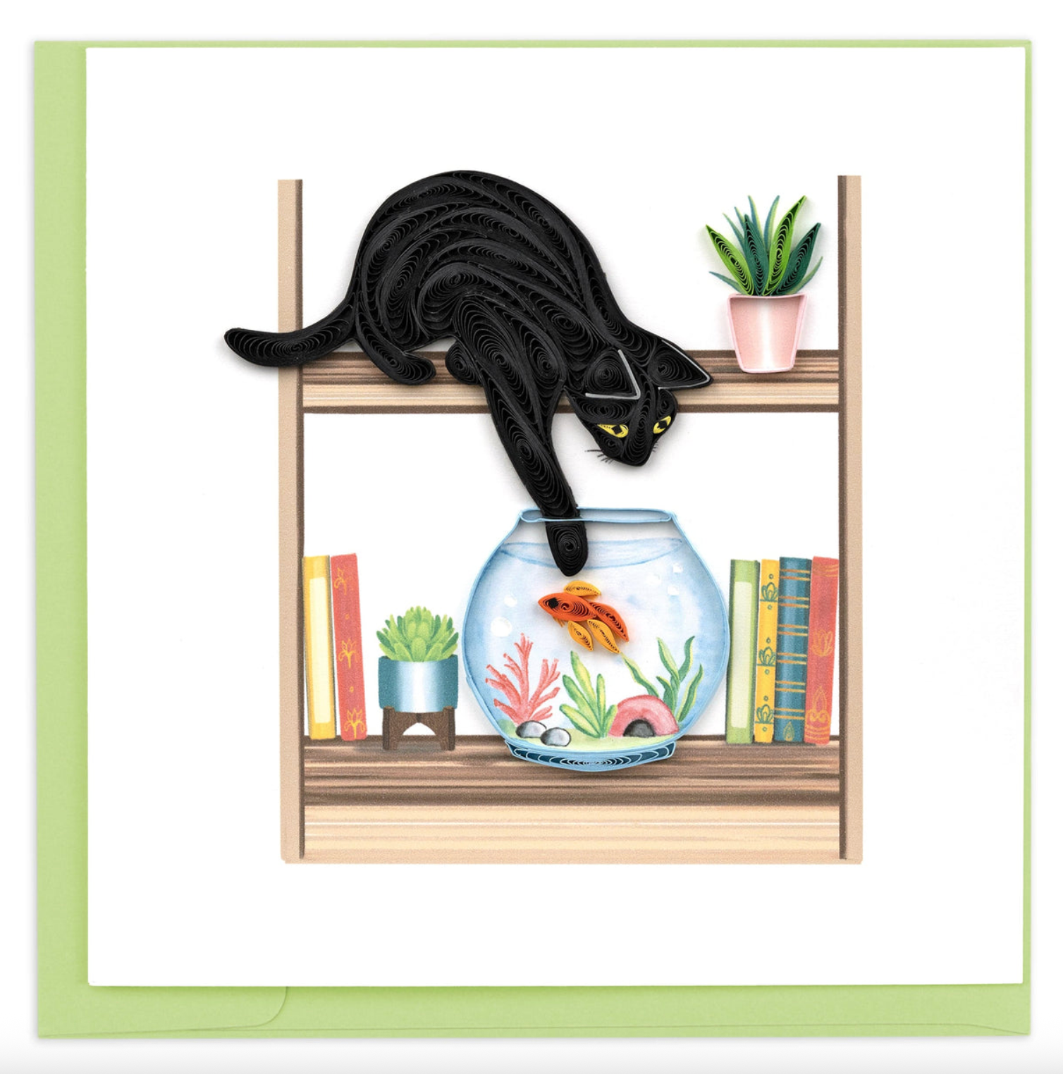 Mischievous Black Cat Blank Quilling Card