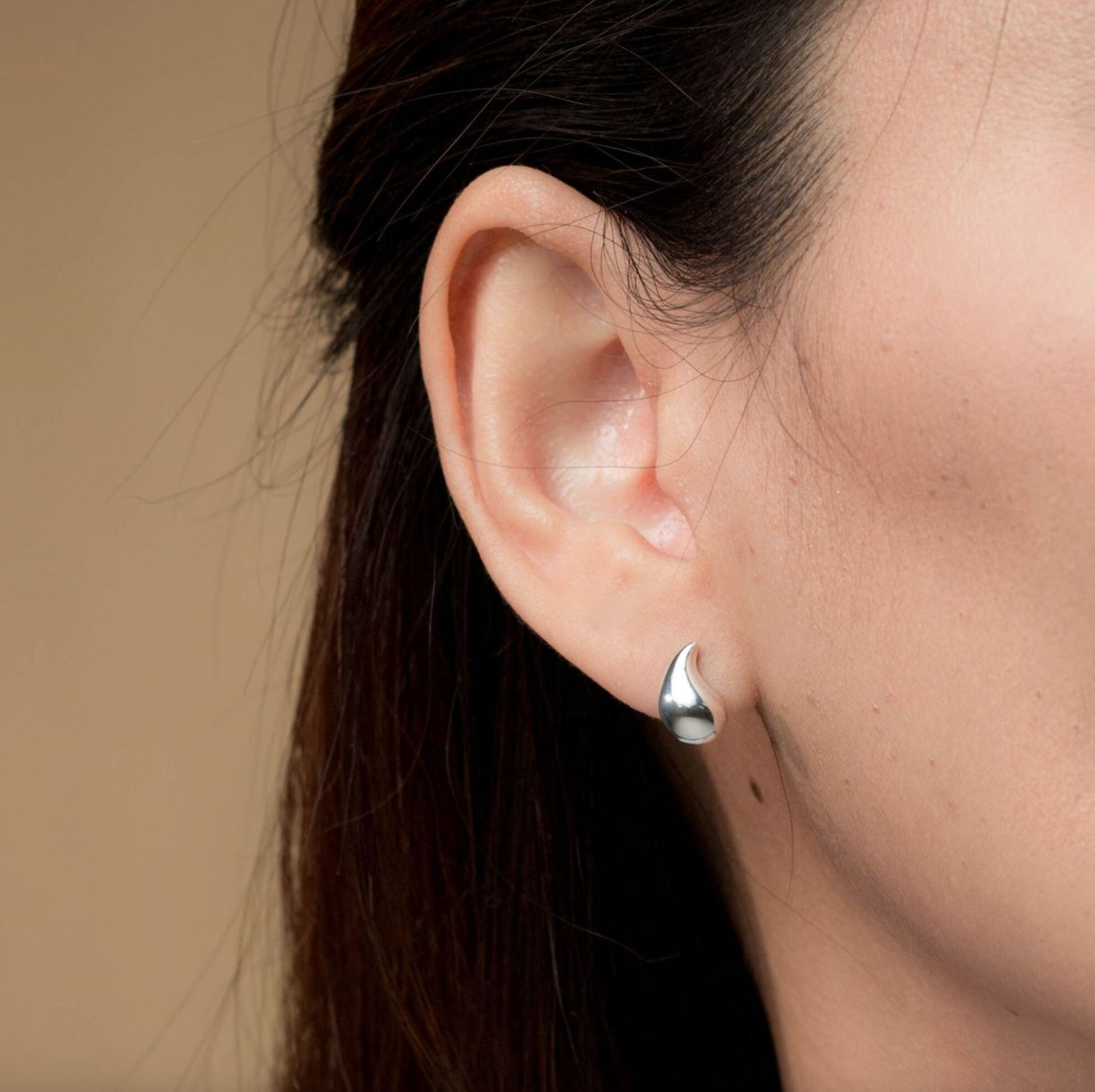 Boma Sterling Silver Water Droplet Stud Earrings
