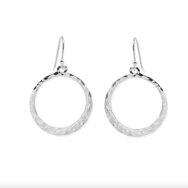 Boma Hammered Circle Sterling Silver Earrings