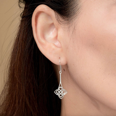 Boma Heart-Shaped Celtic Knot Sterling Silver Earrings