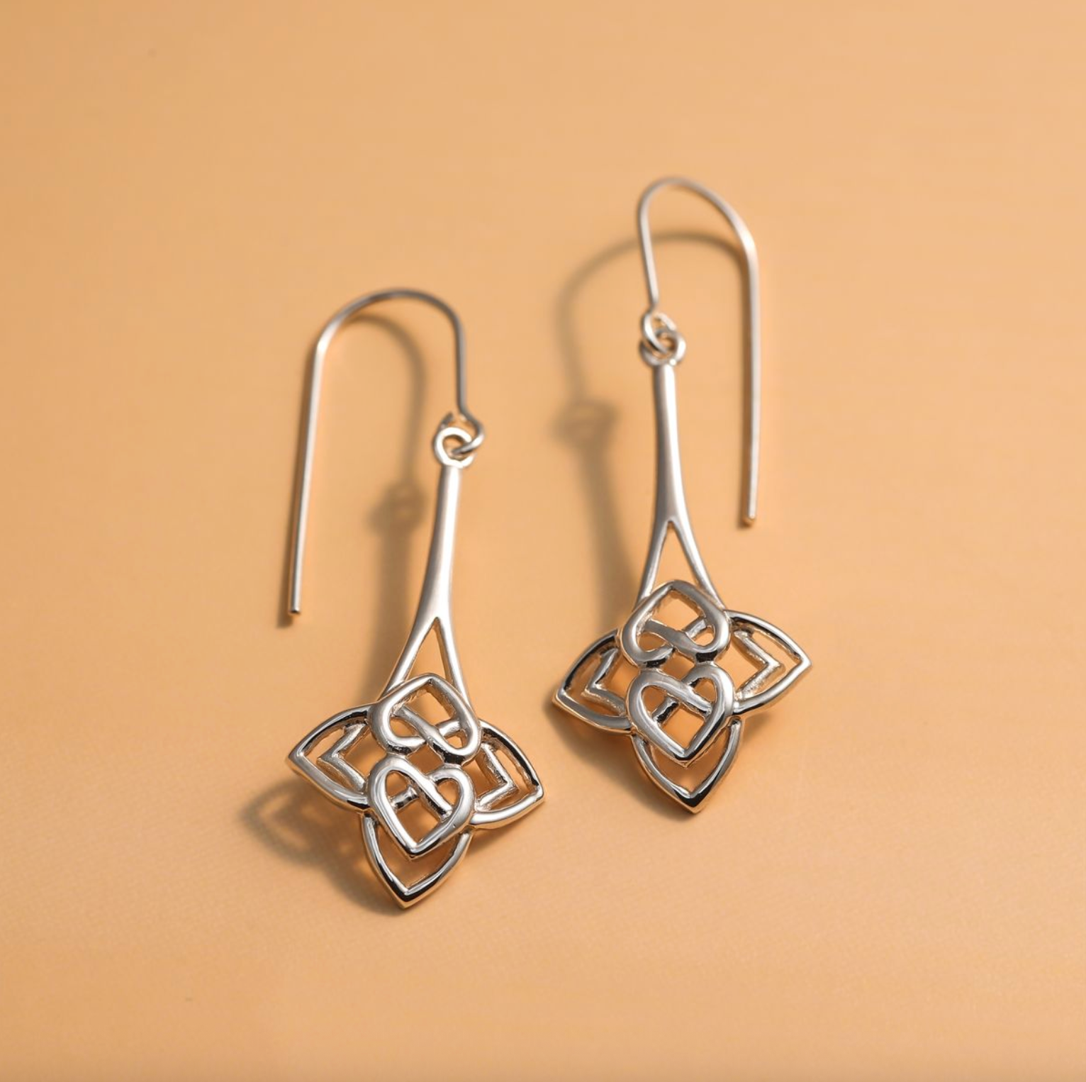 Boma Heart-Shaped Celtic Knot Sterling Silver Earrings