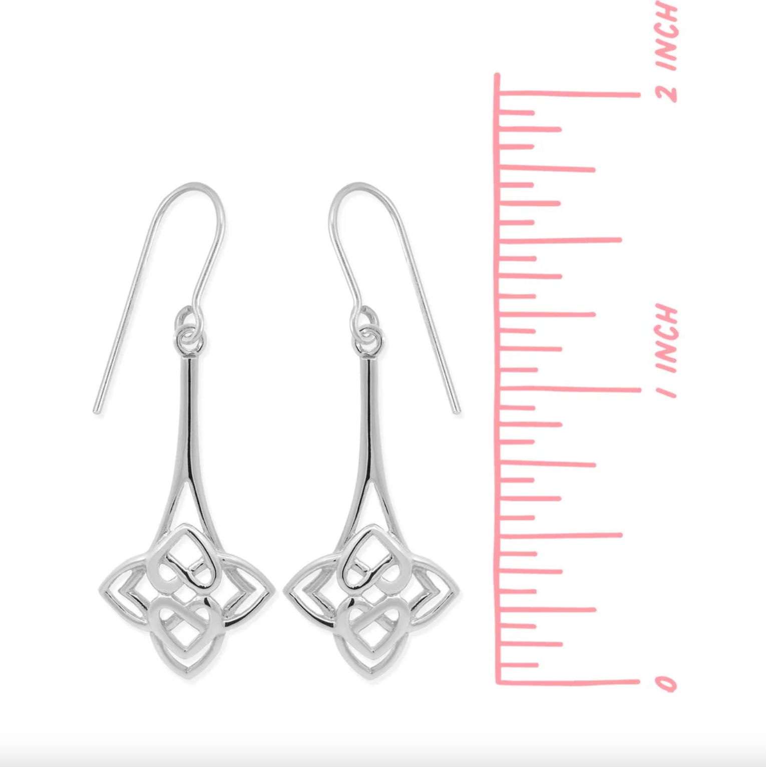 Boma Heart-Shaped Celtic Knot Sterling Silver Earrings