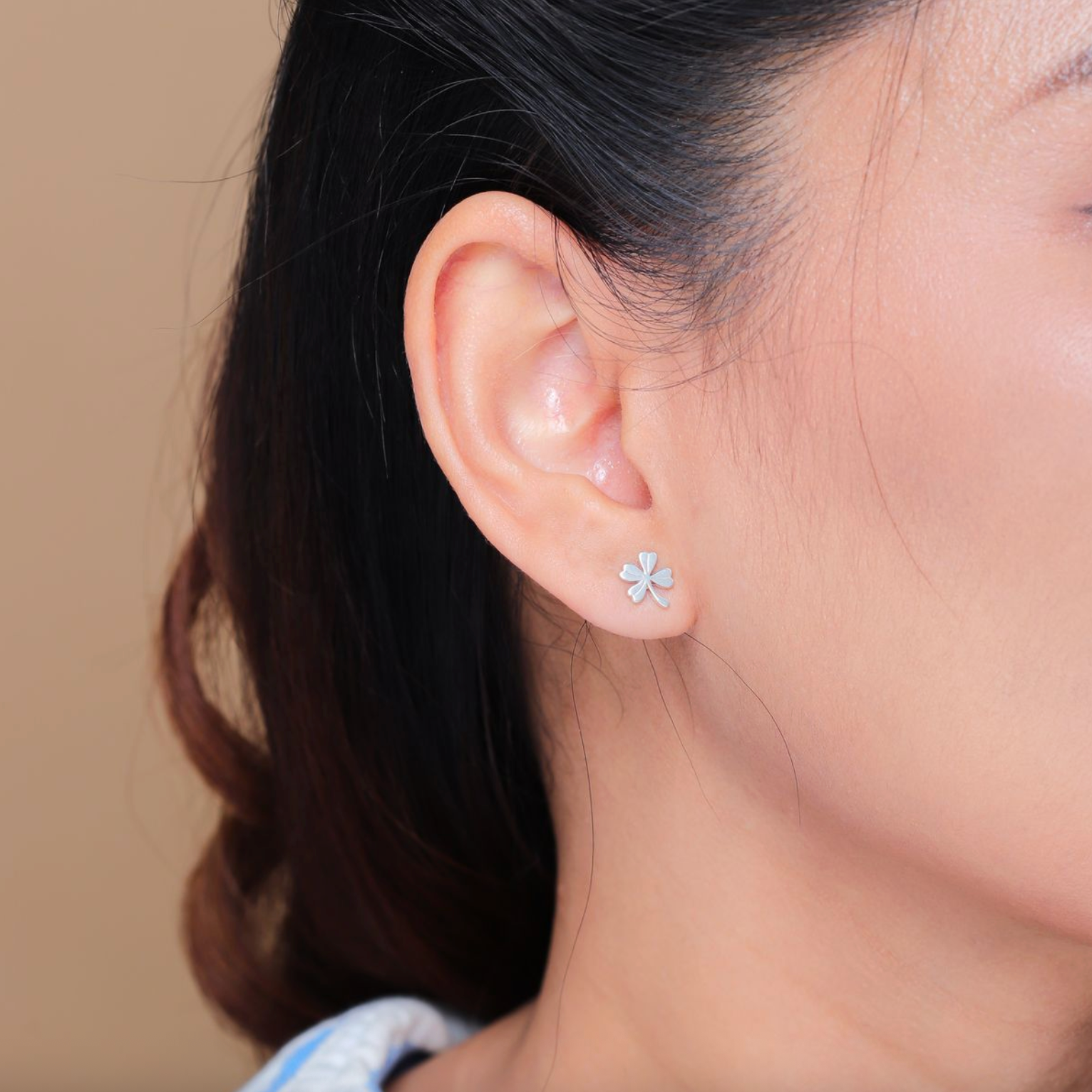 Boma Dainty Lucky Four-Leaf Clover Stud Earrings