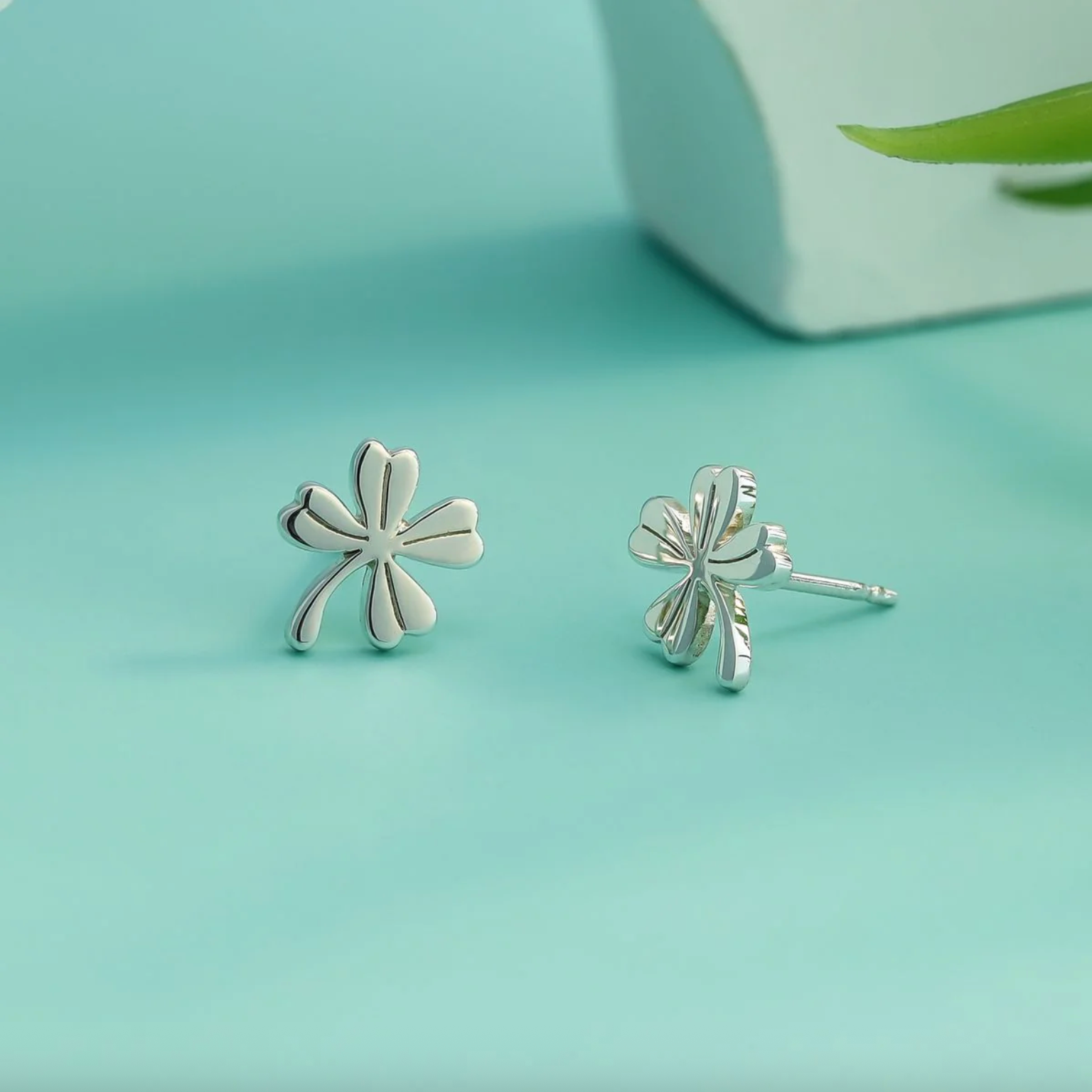 Boma Dainty Lucky Four-Leaf Clover Stud Earrings