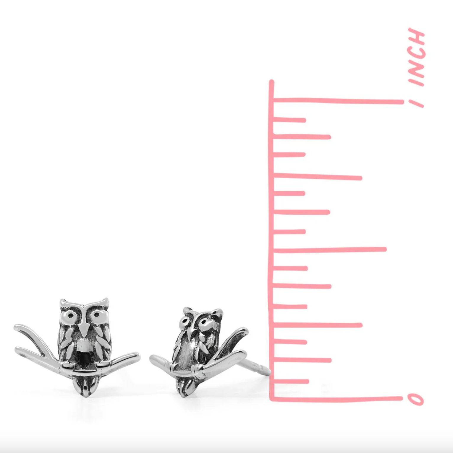 Boma Wise Owl on a Branch Stud Earrings