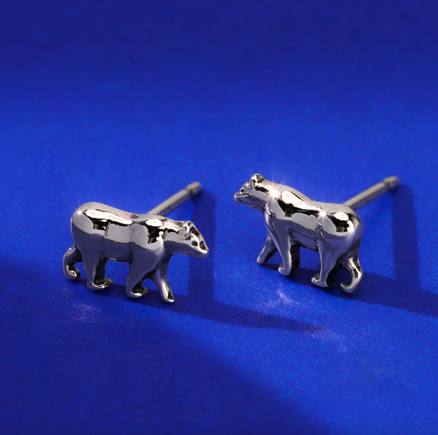 Boma California Grizzly Bear Sterling Silver Stud Earrings