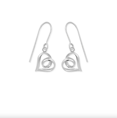 Boma Sterling Silver Infinite Loop Heart Earrings