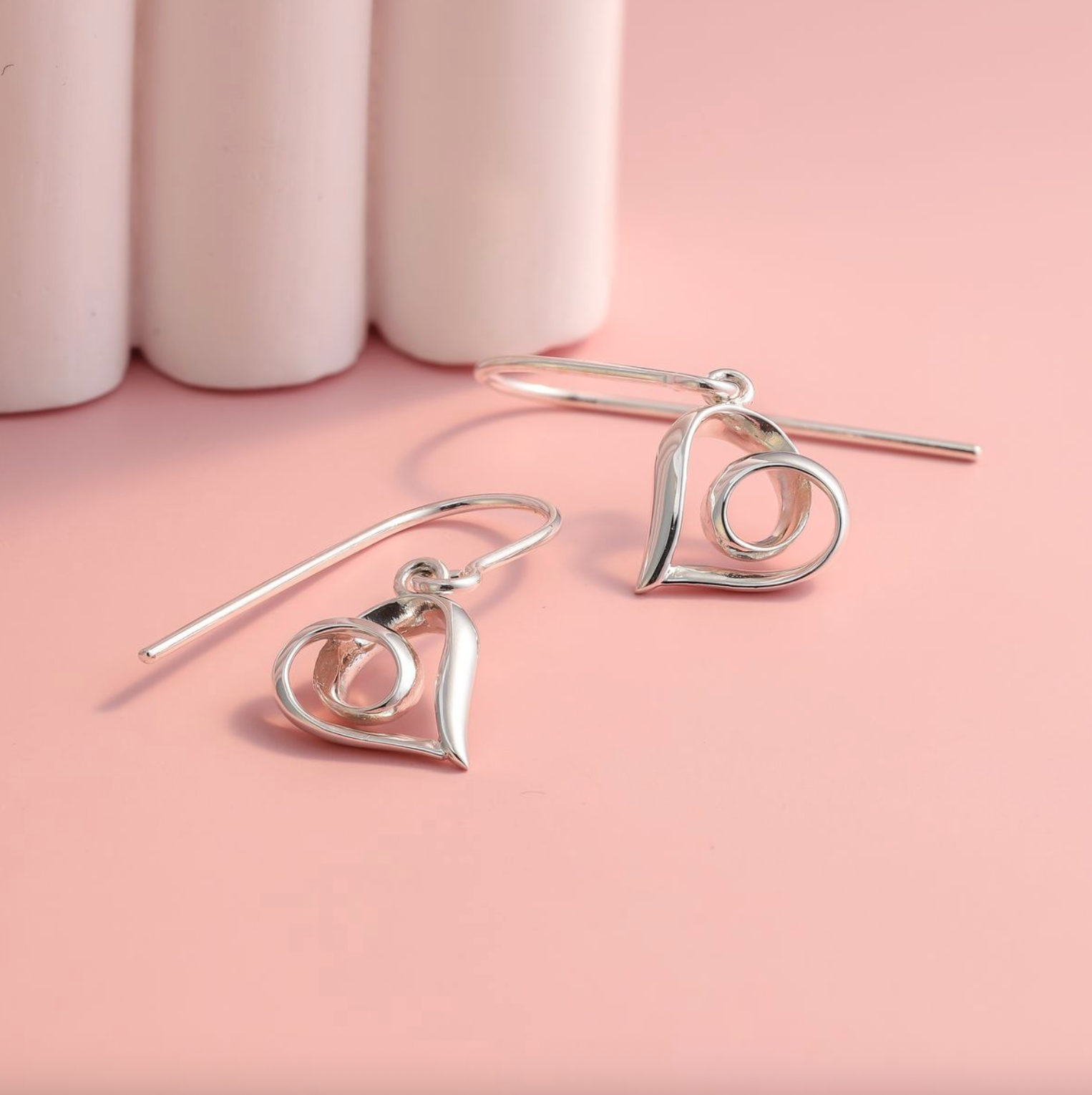 Boma Sterling Silver Infinite Loop Heart Earrings