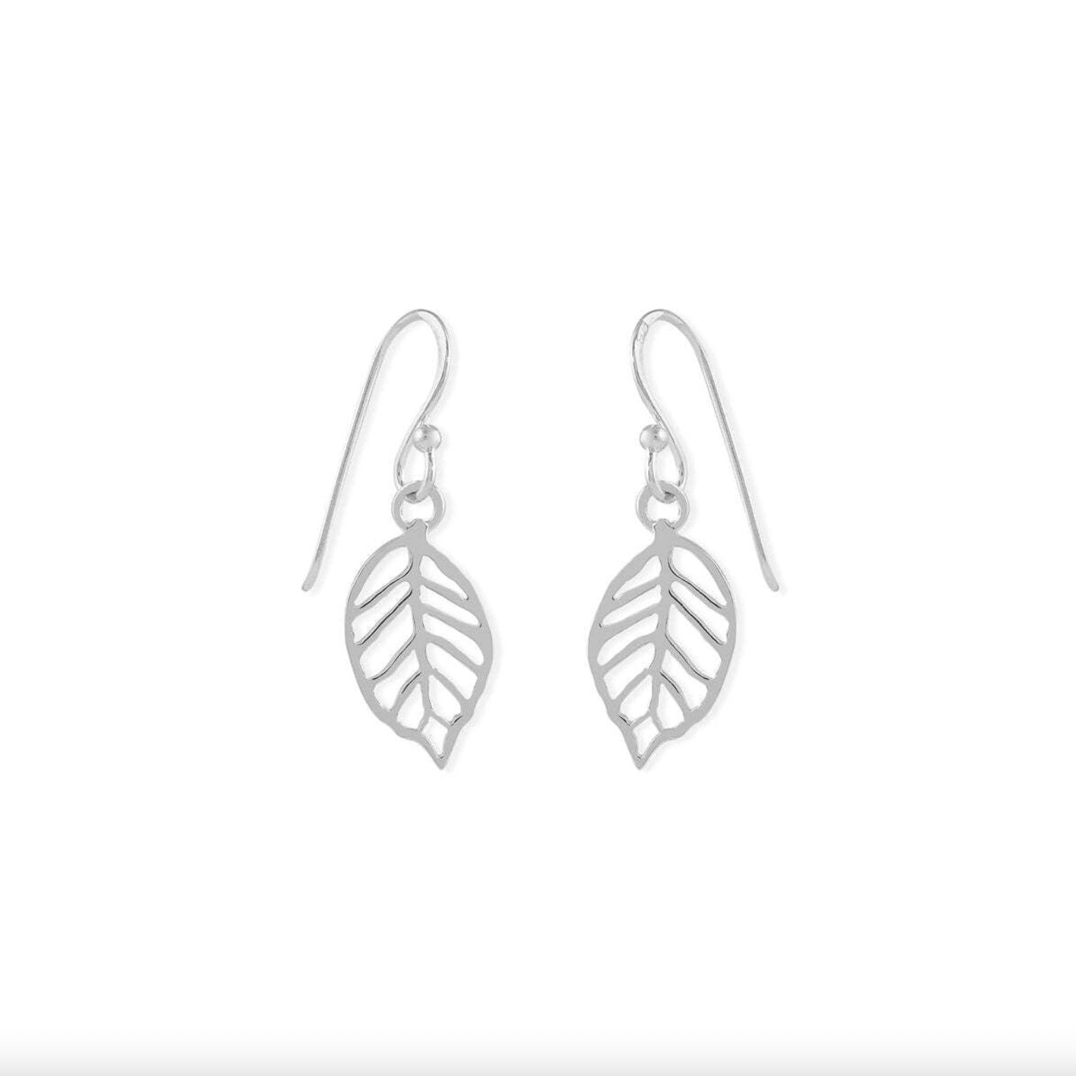 Boma Sterling Silver Leaf Outline Earrings