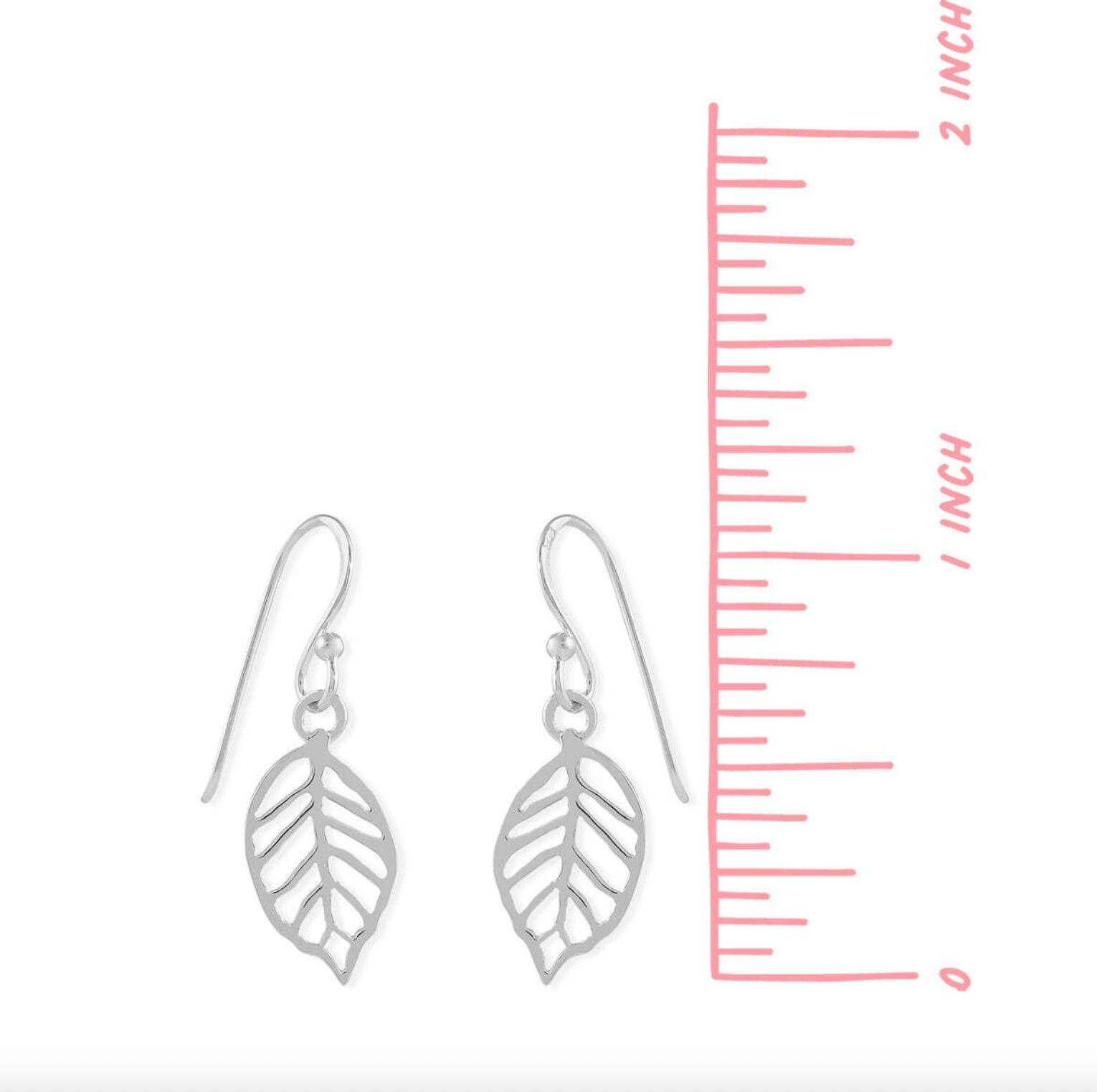 Boma Sterling Silver Leaf Outline Earrings