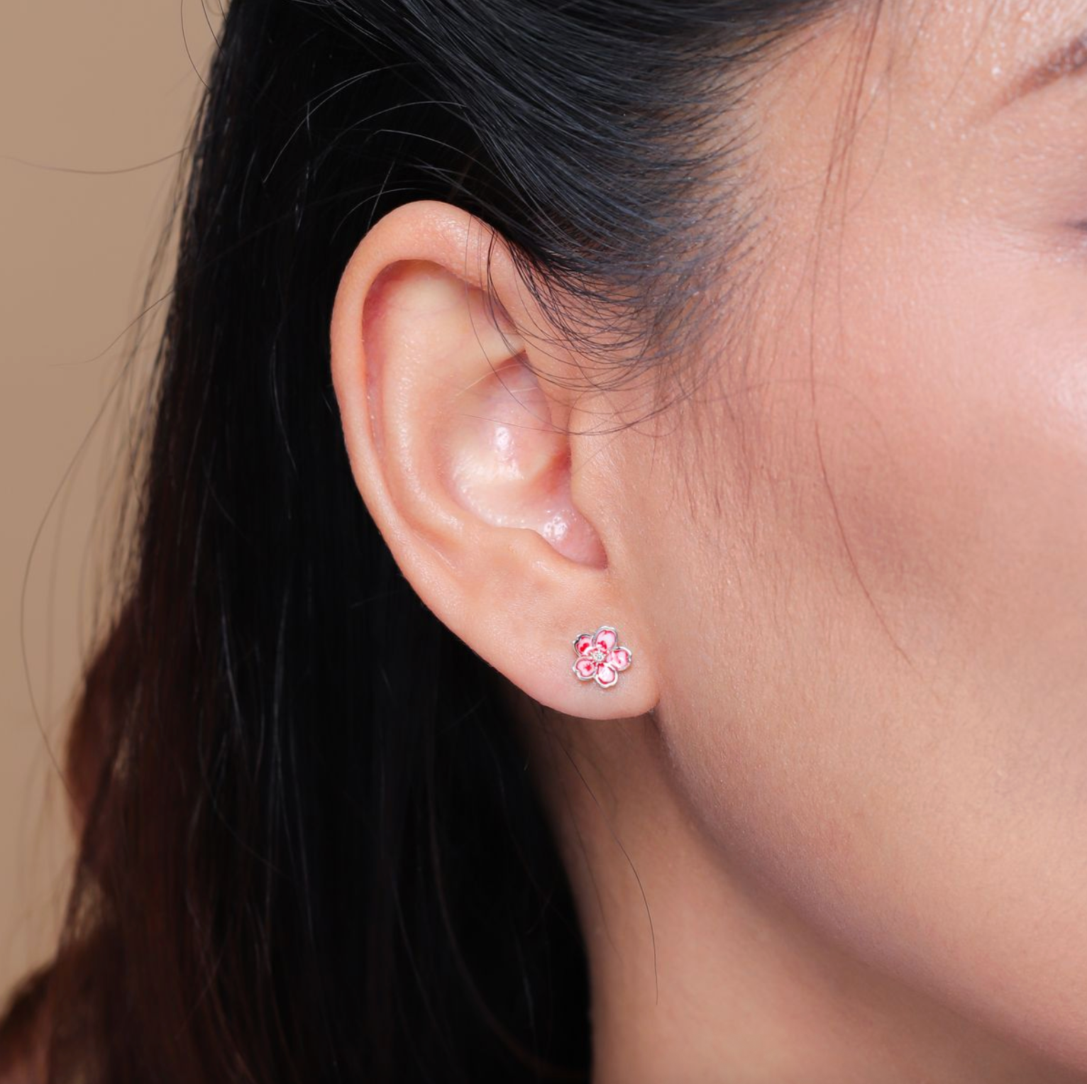 Boma Pink Cherry Blossom Stud Earrings