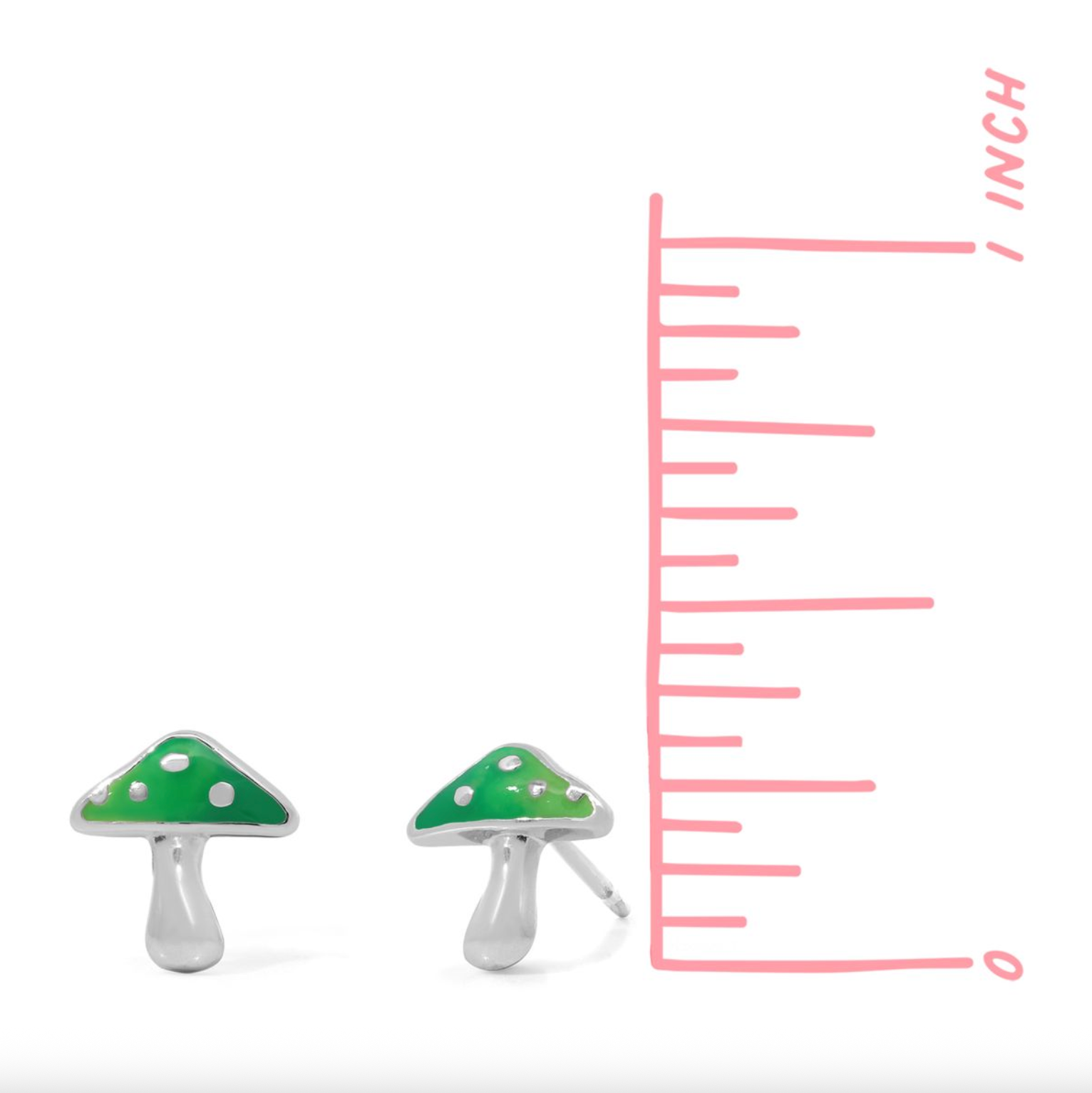 Boma Green Aura Mushroom Stud Earrings
