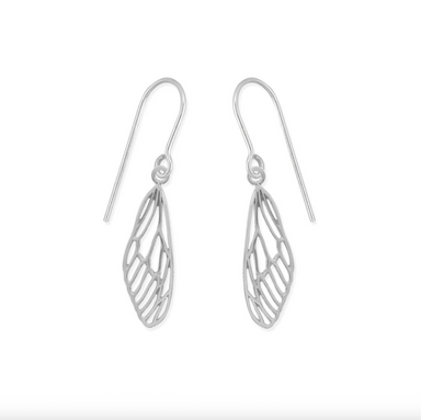 Boma Outline Dragonfly Wing Sterling Silver Earrings