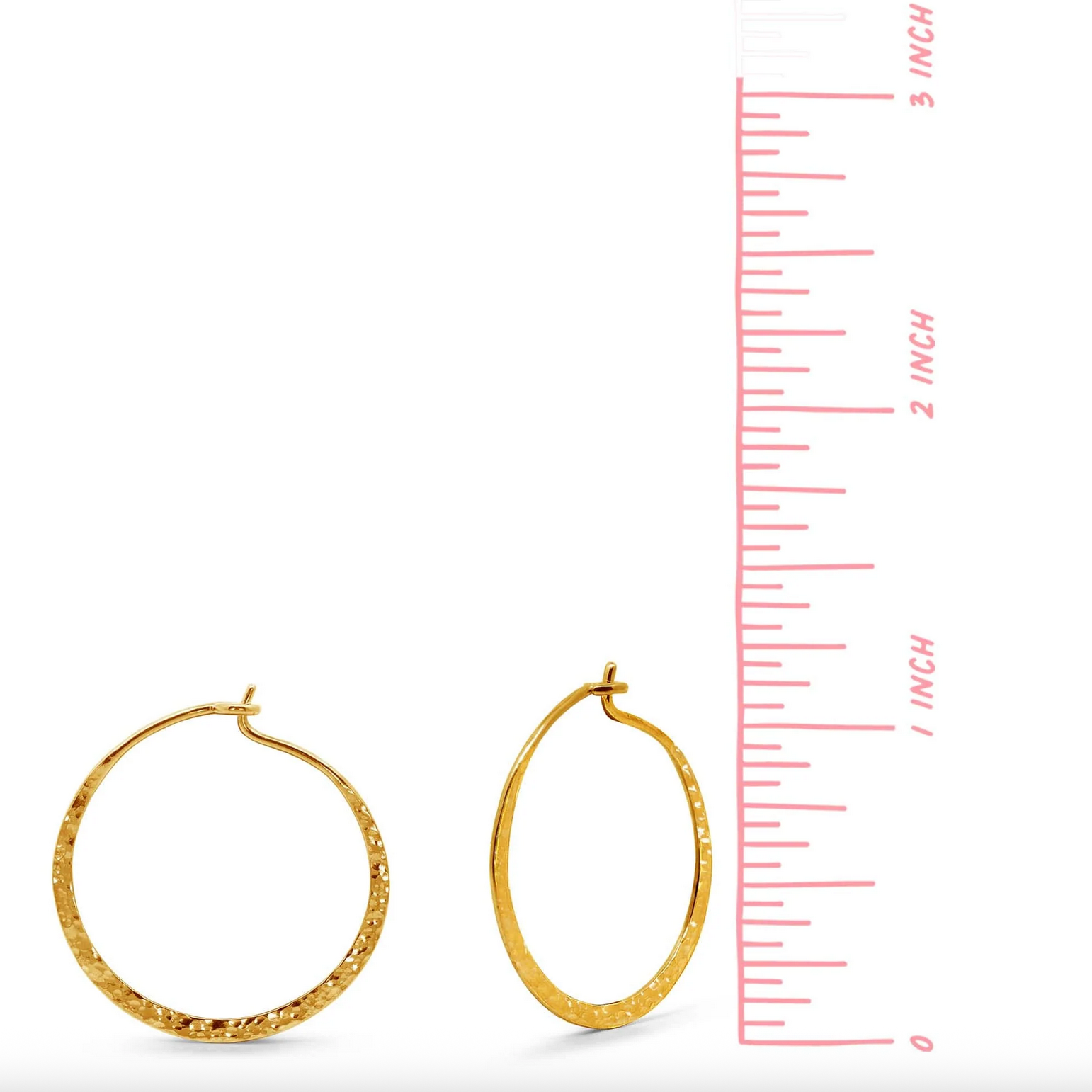 Boma Organic Texture Circle Gold Wire Hoops - Medium