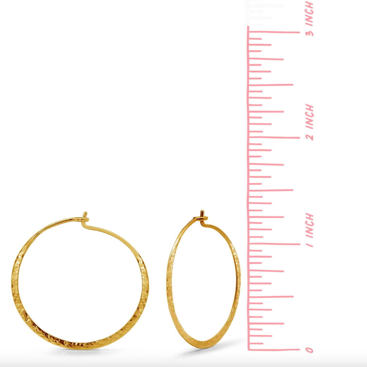 Boma Organic Texture Circle Gold Wire Hoops - Large