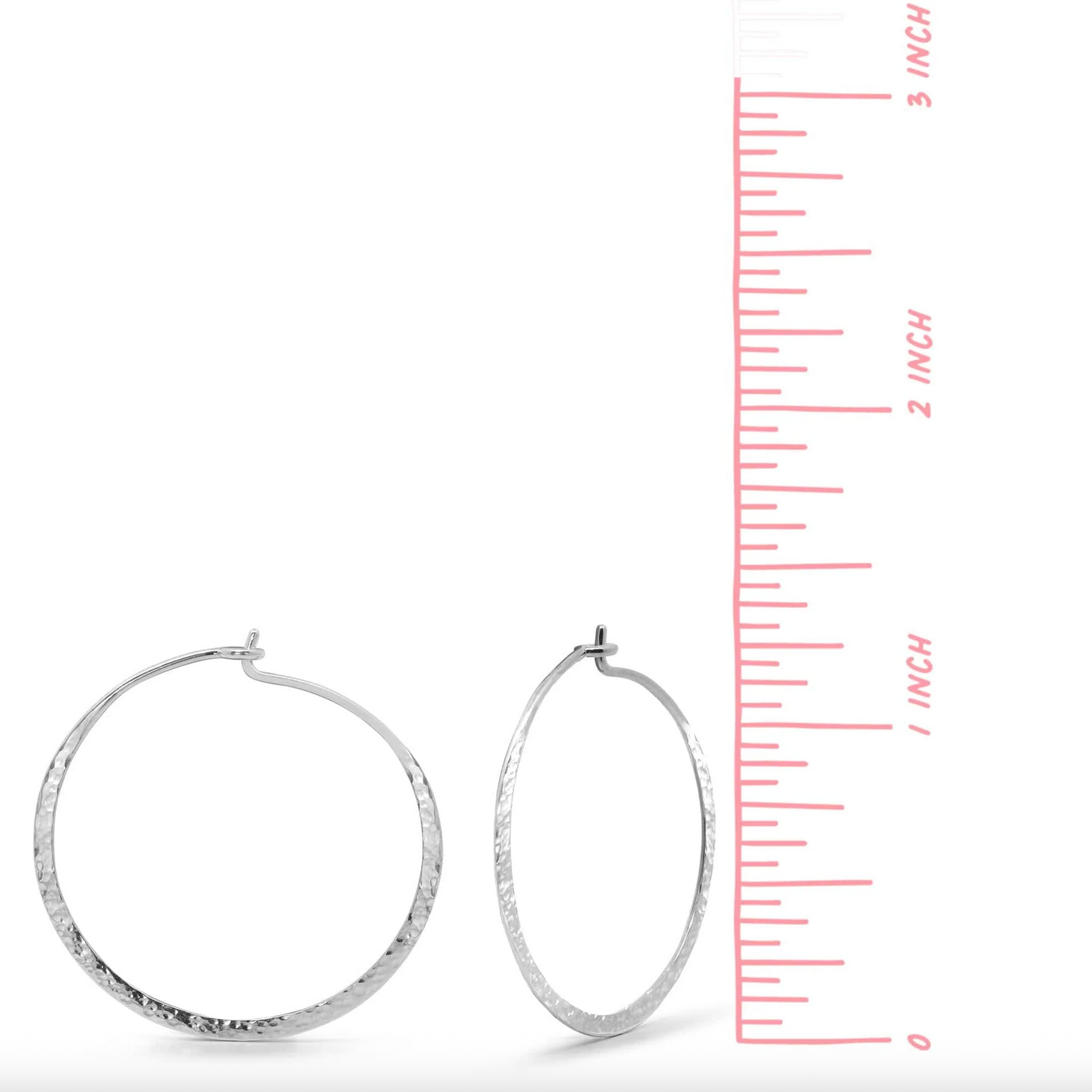 Boma Organic Texture Circle Silver Wire Hoops - Large