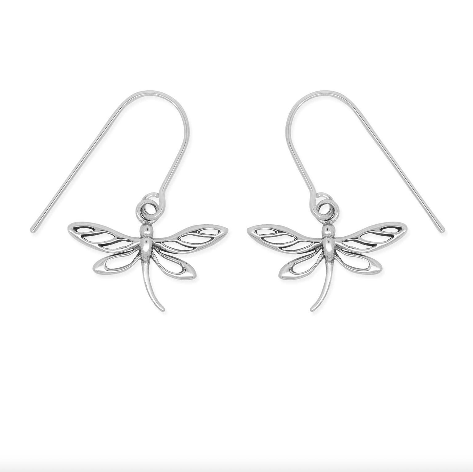 Boma Outlined Dragonfly Sterling Silver Earrings