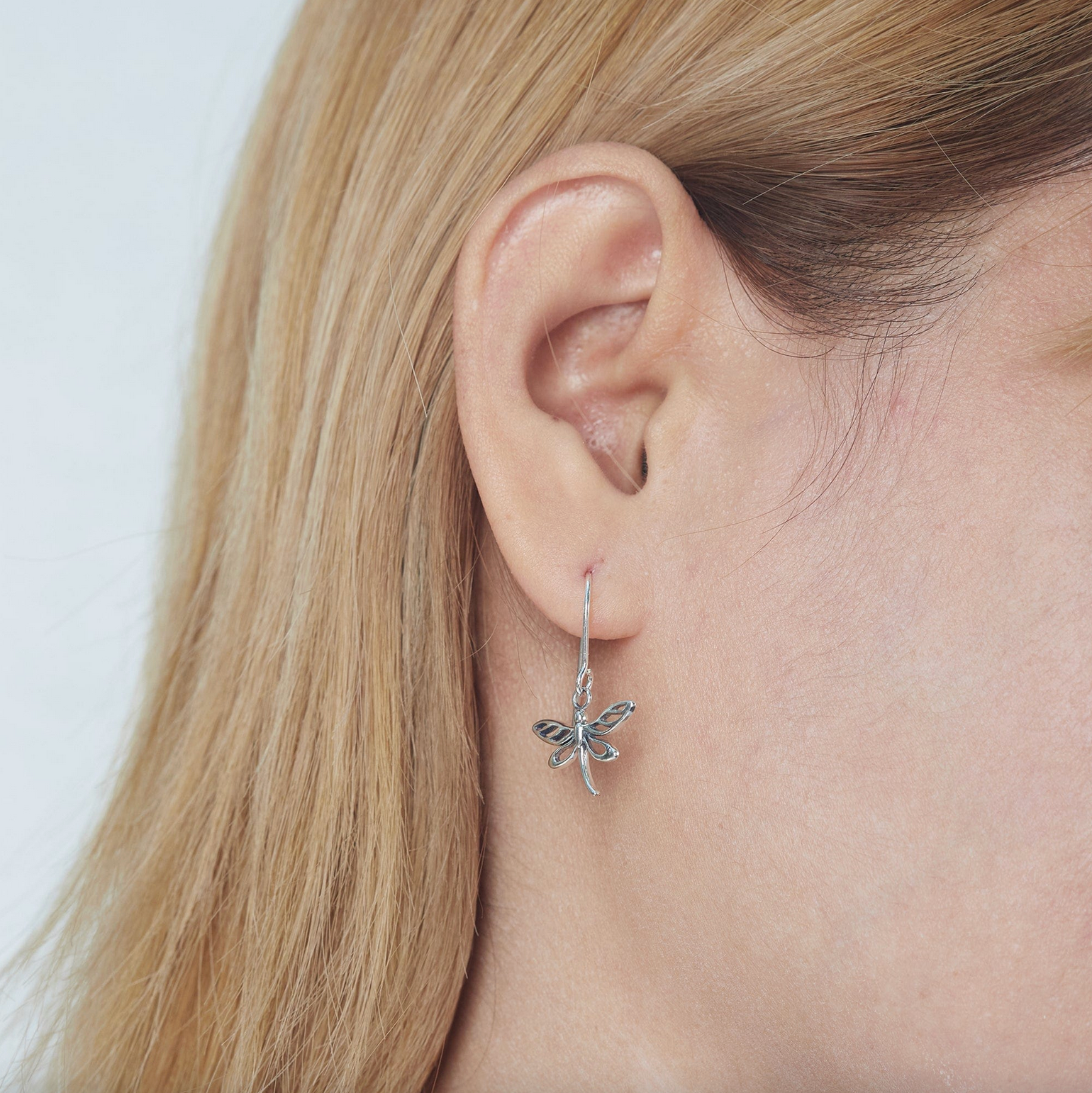 Boma Outlined Dragonfly Sterling Silver Earrings