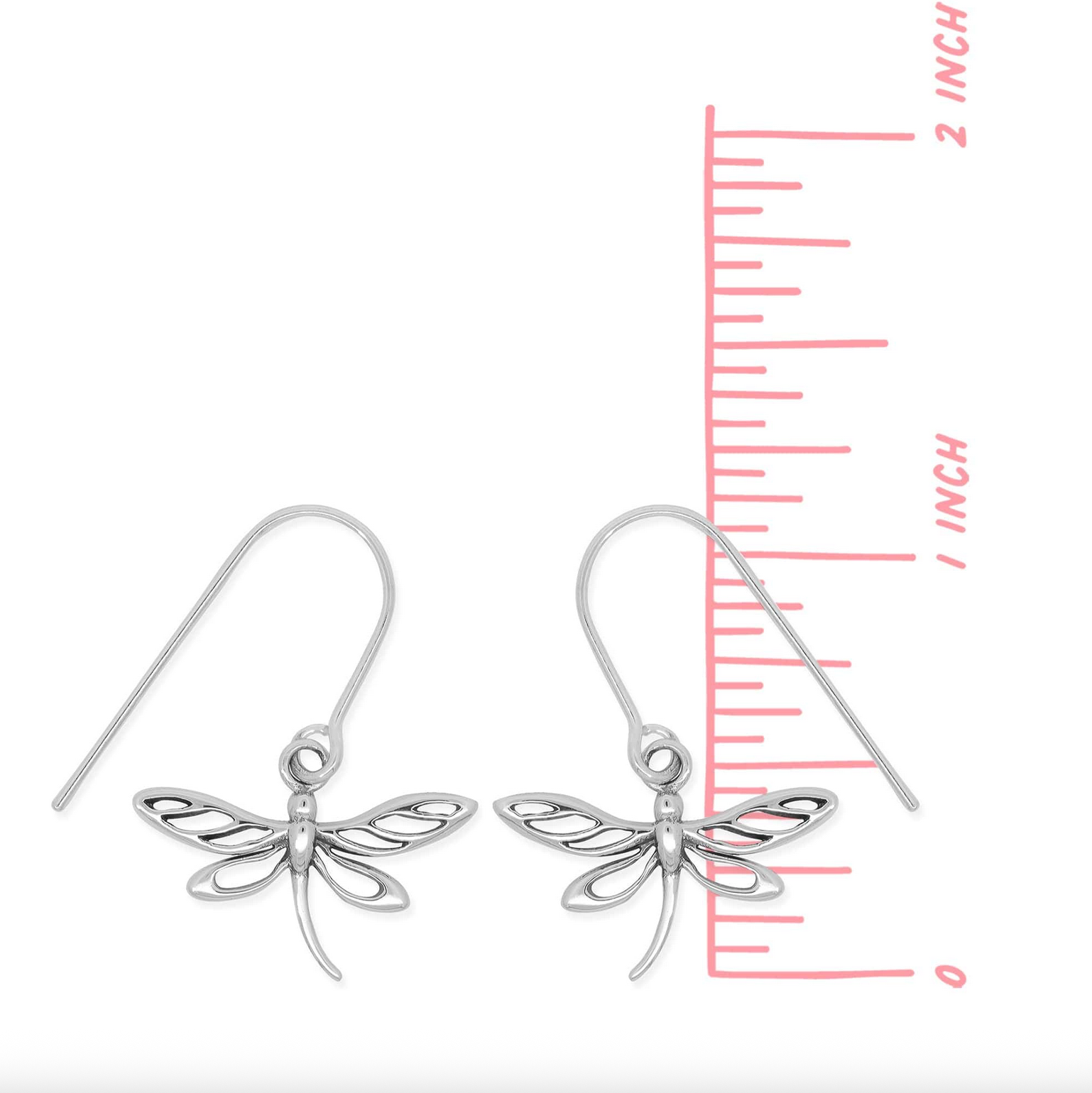 Boma Outlined Dragonfly Sterling Silver Earrings