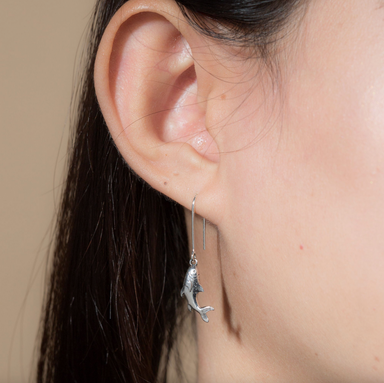 Boma Sterling Silver Salmon Earrings