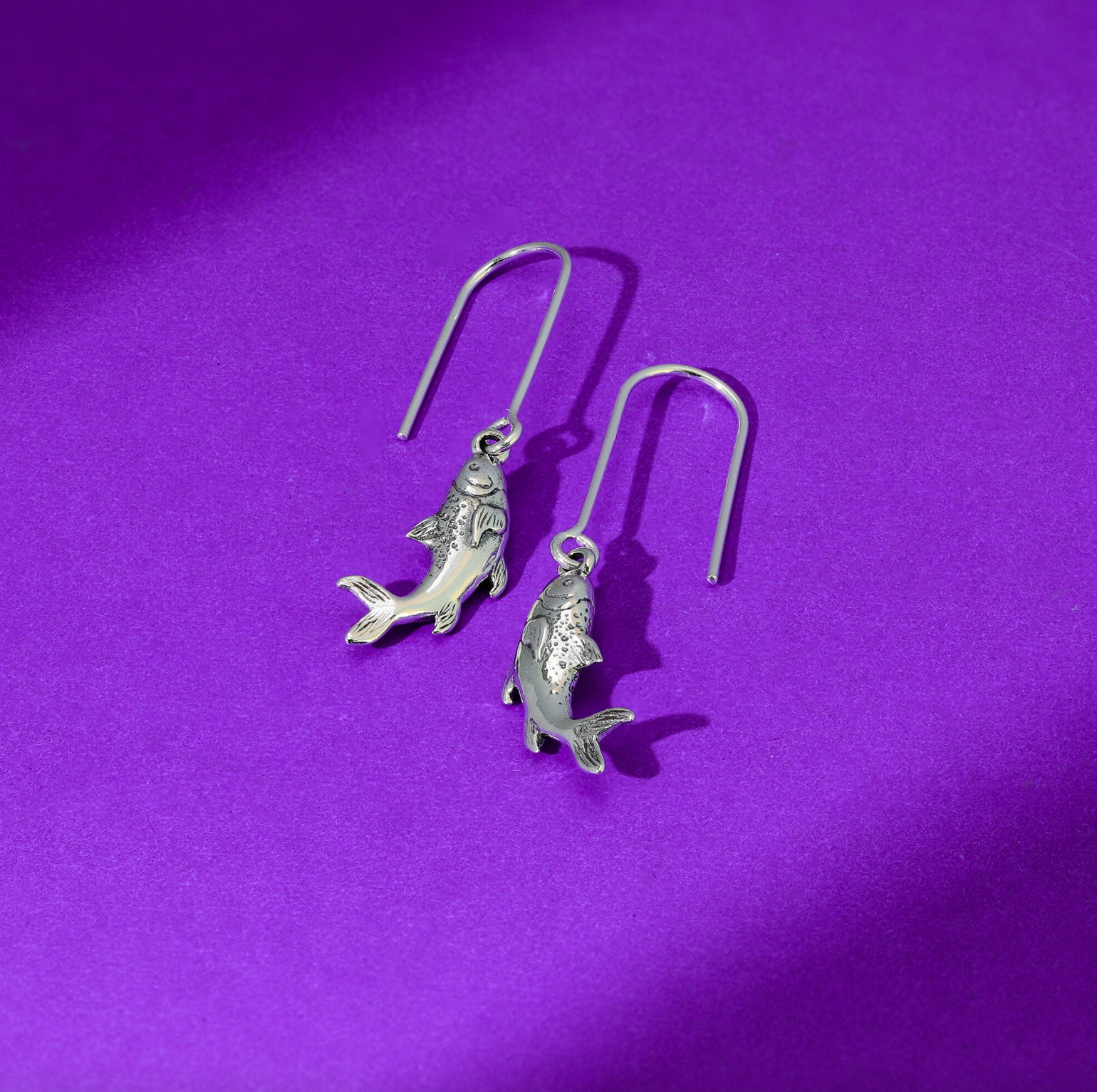 Boma Sterling Silver Salmon Earrings