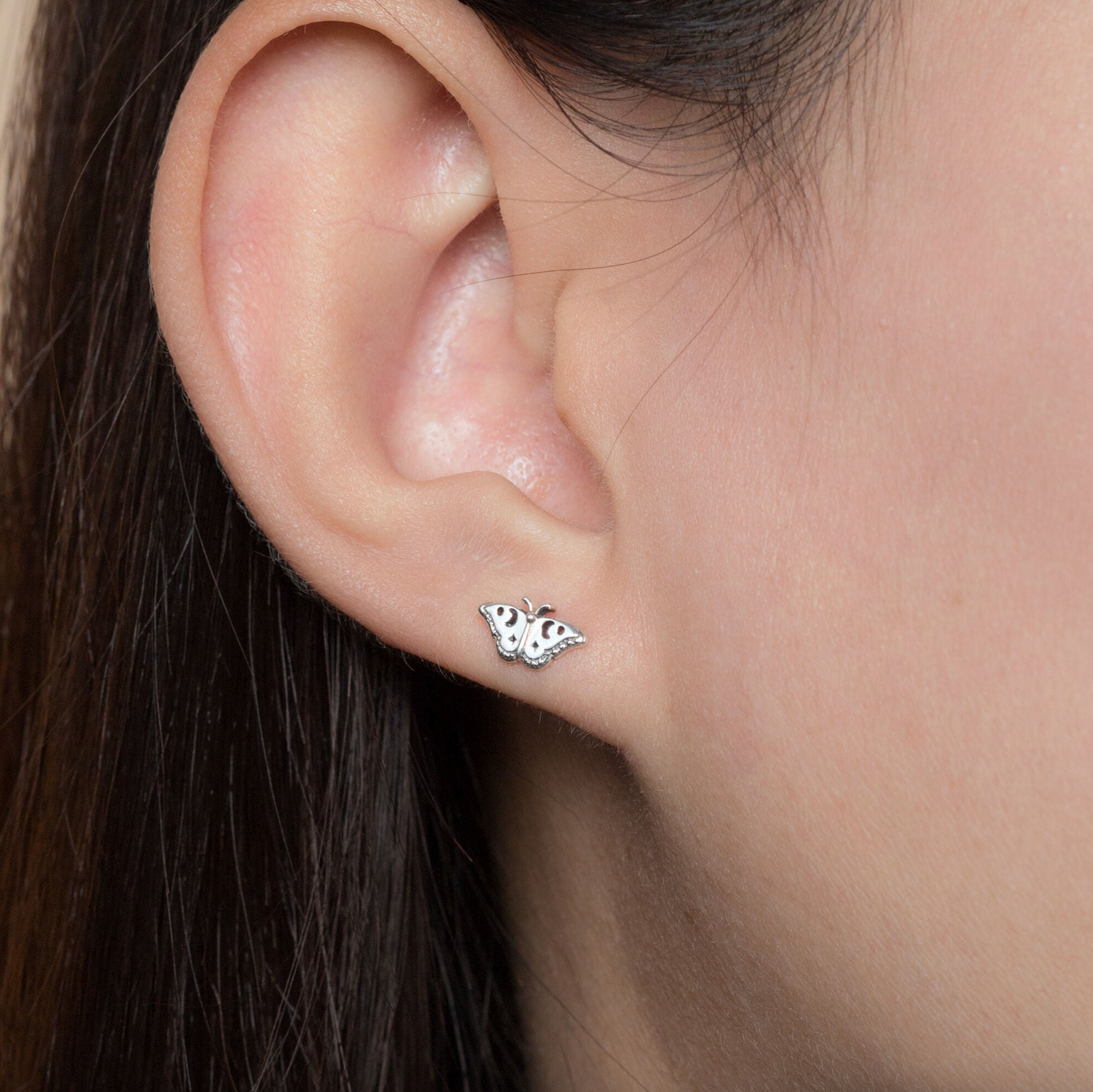 Boma Elegant Butterfly Sterling Silver Stud Earrings