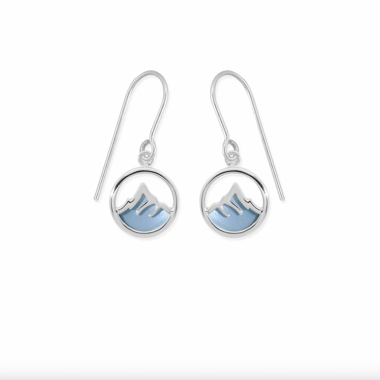 Boma Mountain Peak Earrings with Blue Mother of Pearl