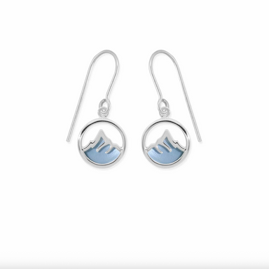 Boma Mountain Peak Earrings with Blue Mother of Pearl