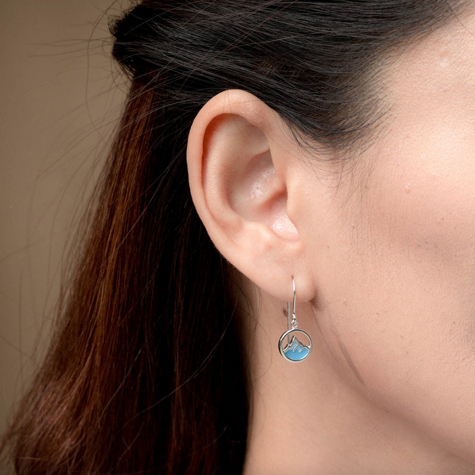 Boma Mountain Peak Earrings with Blue Mother of Pearl