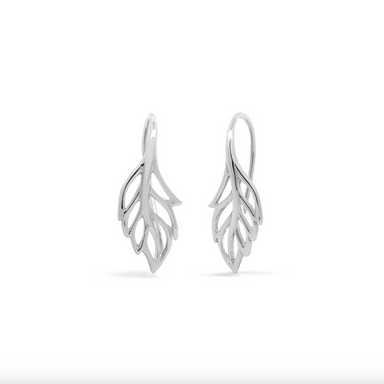 Boma Leaf Shaped Outline Sterling Silver Earrings