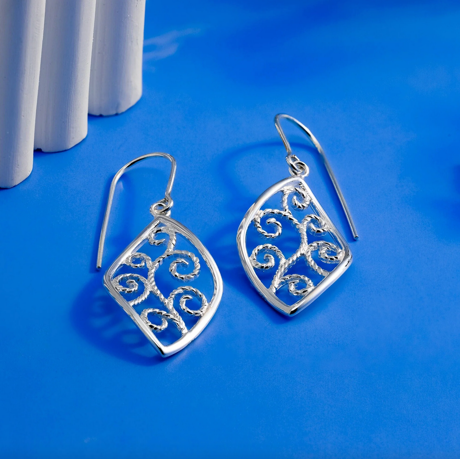 Boma Sterling Silver Whimsical Swirl Earrings
