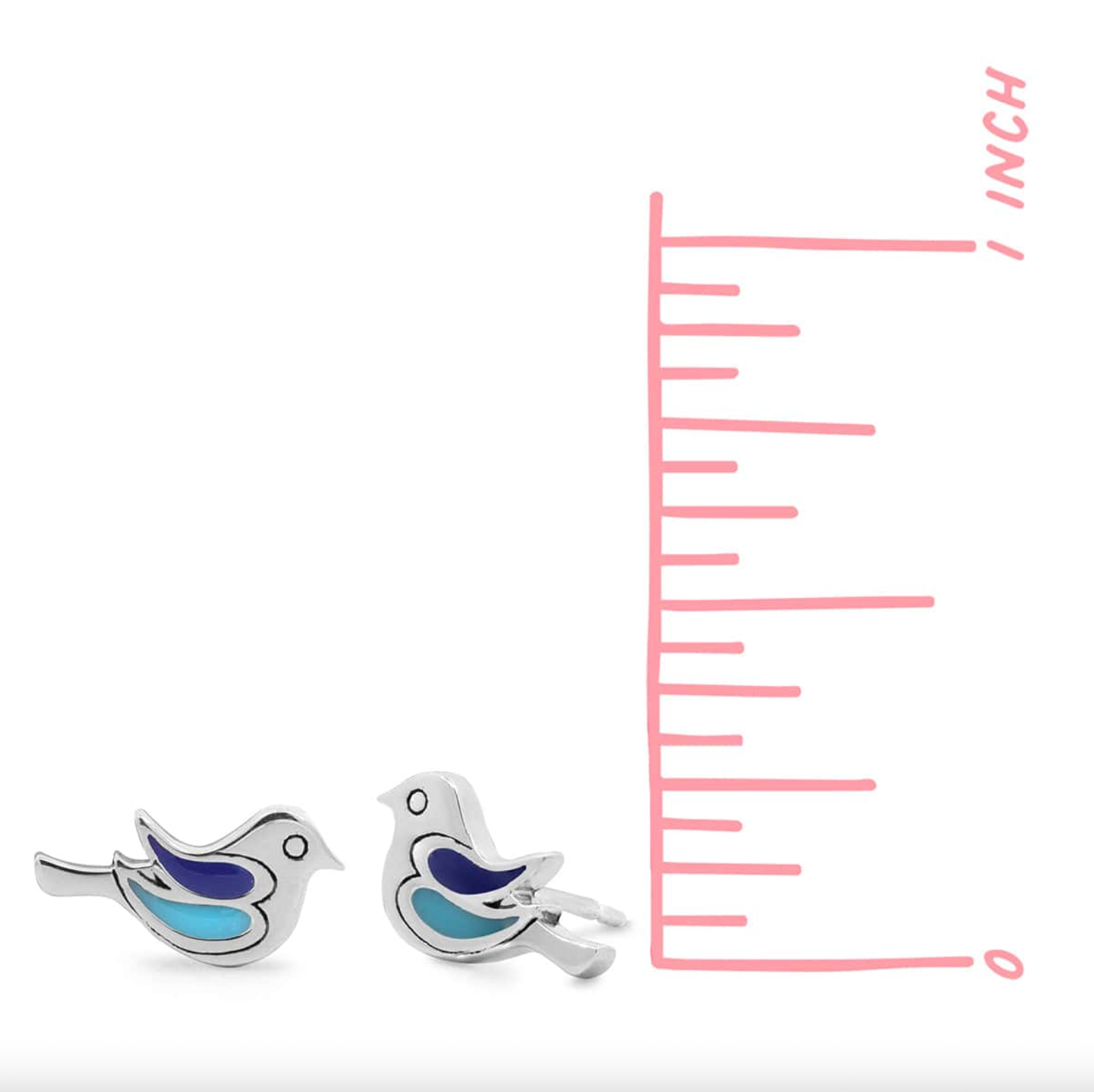 Boma Blue Bird Stud Earrings