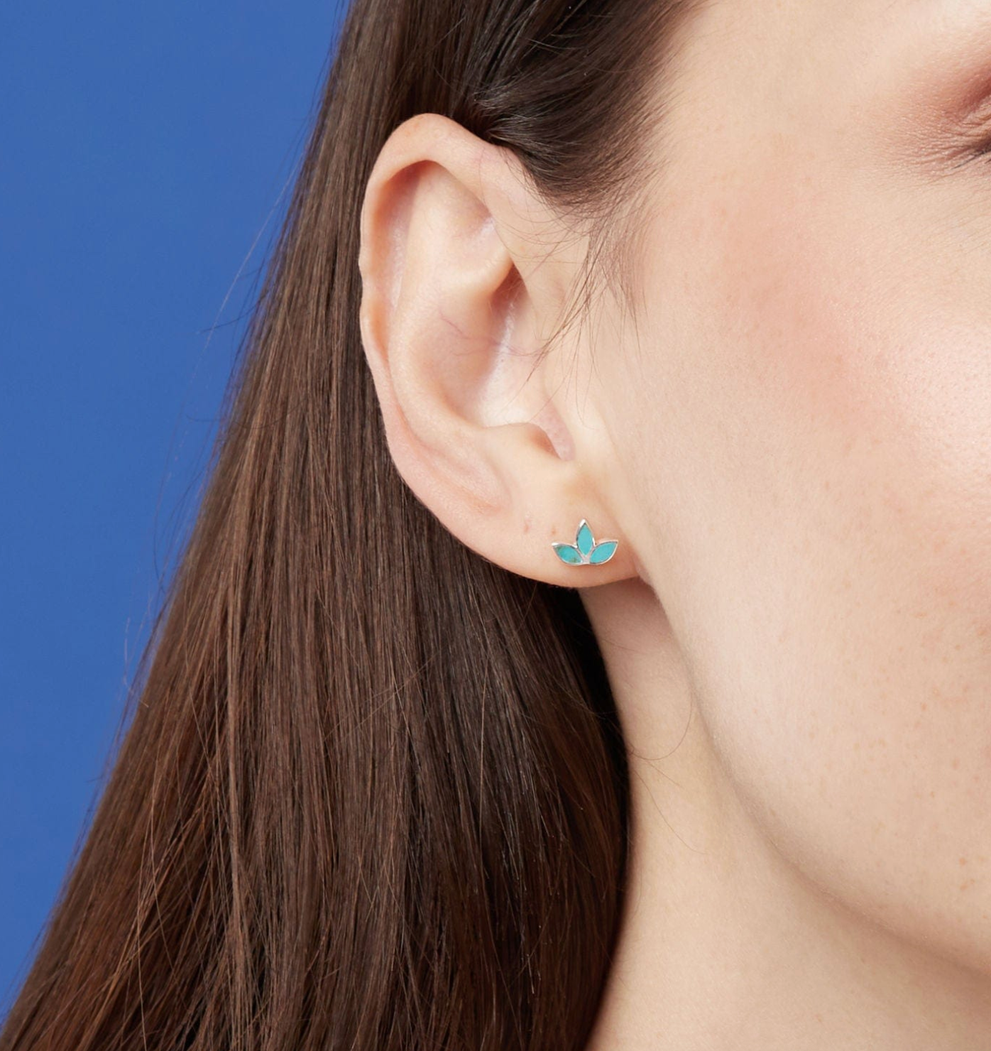 Boma Belle Lotus Petal Studs with Turquoise