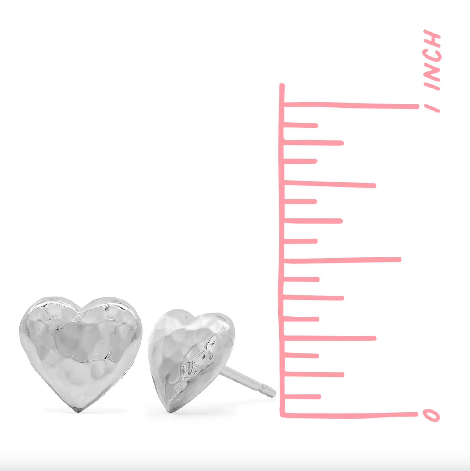 Boma Hammered Silver Heart Stud Earrings