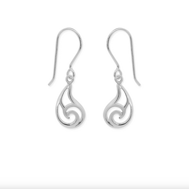 Boma Wave Outline Dangle Earrings - Silver