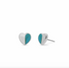 Boma Turquoise and Sterling Silver Belle Heart Stud Earrings