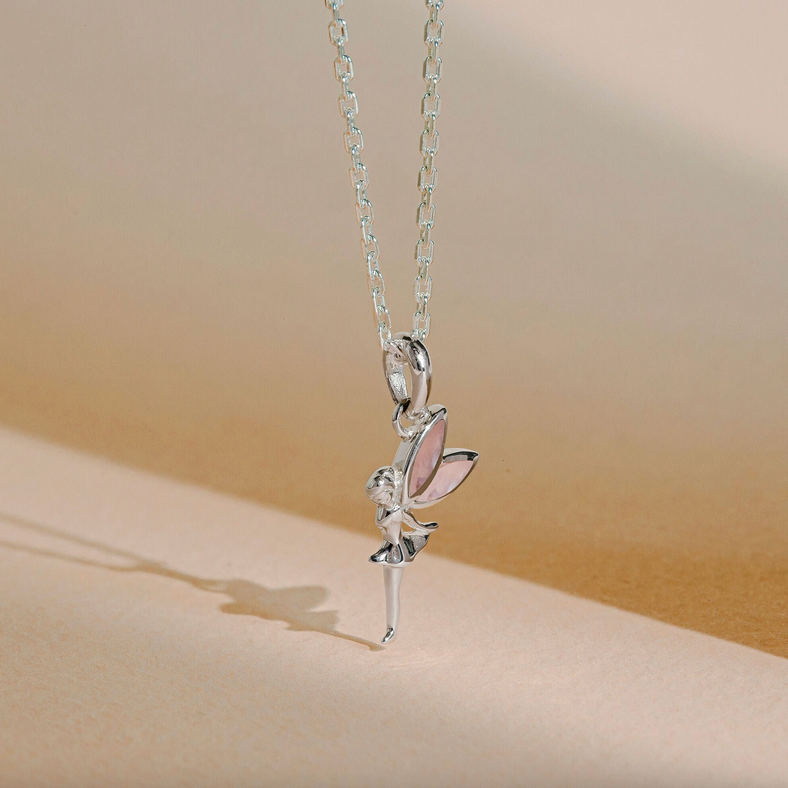 Boma Fairy Pixie Necklace with Pink Mother of Pearl