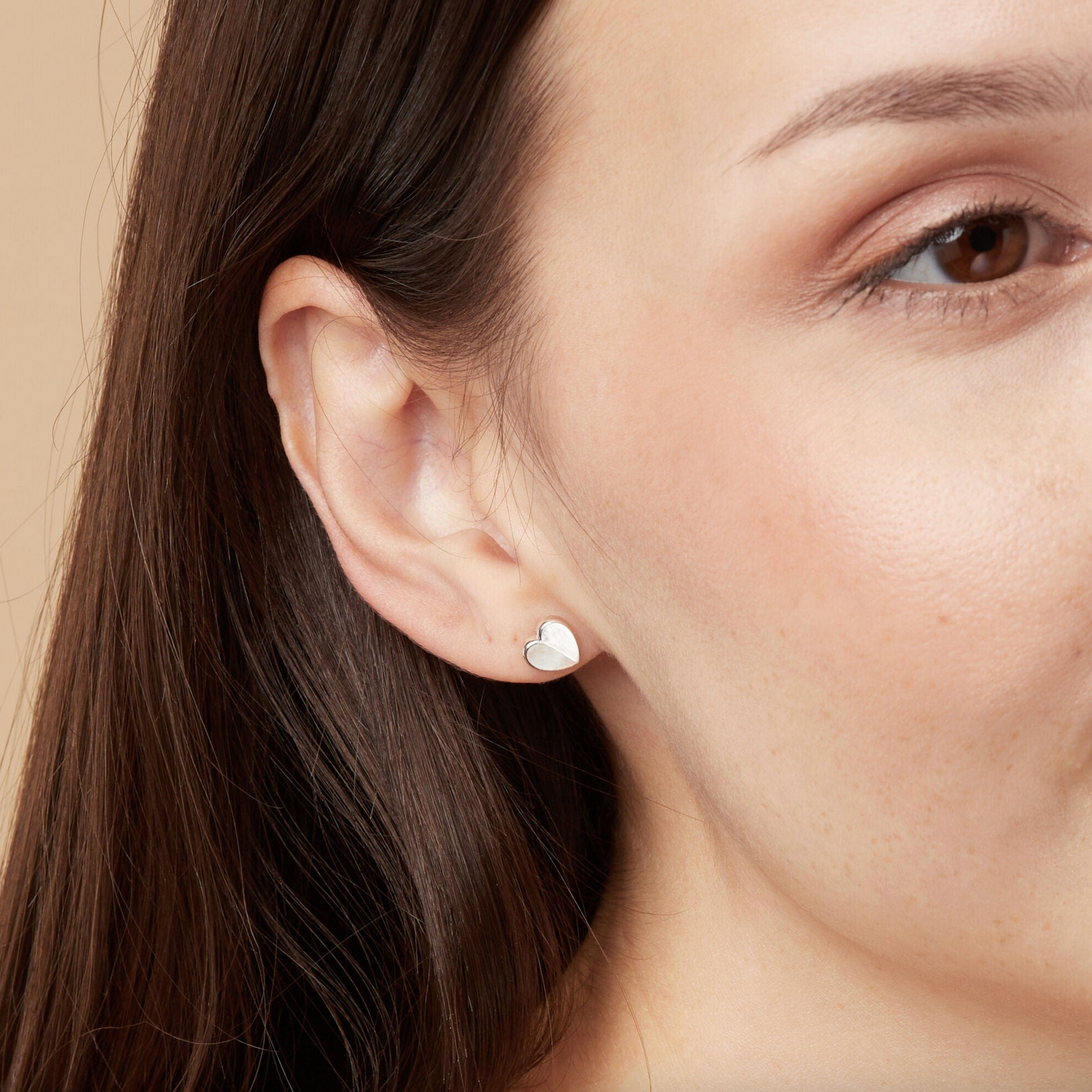 Boma Mother of Pearl Belle Heart Stud Earrings