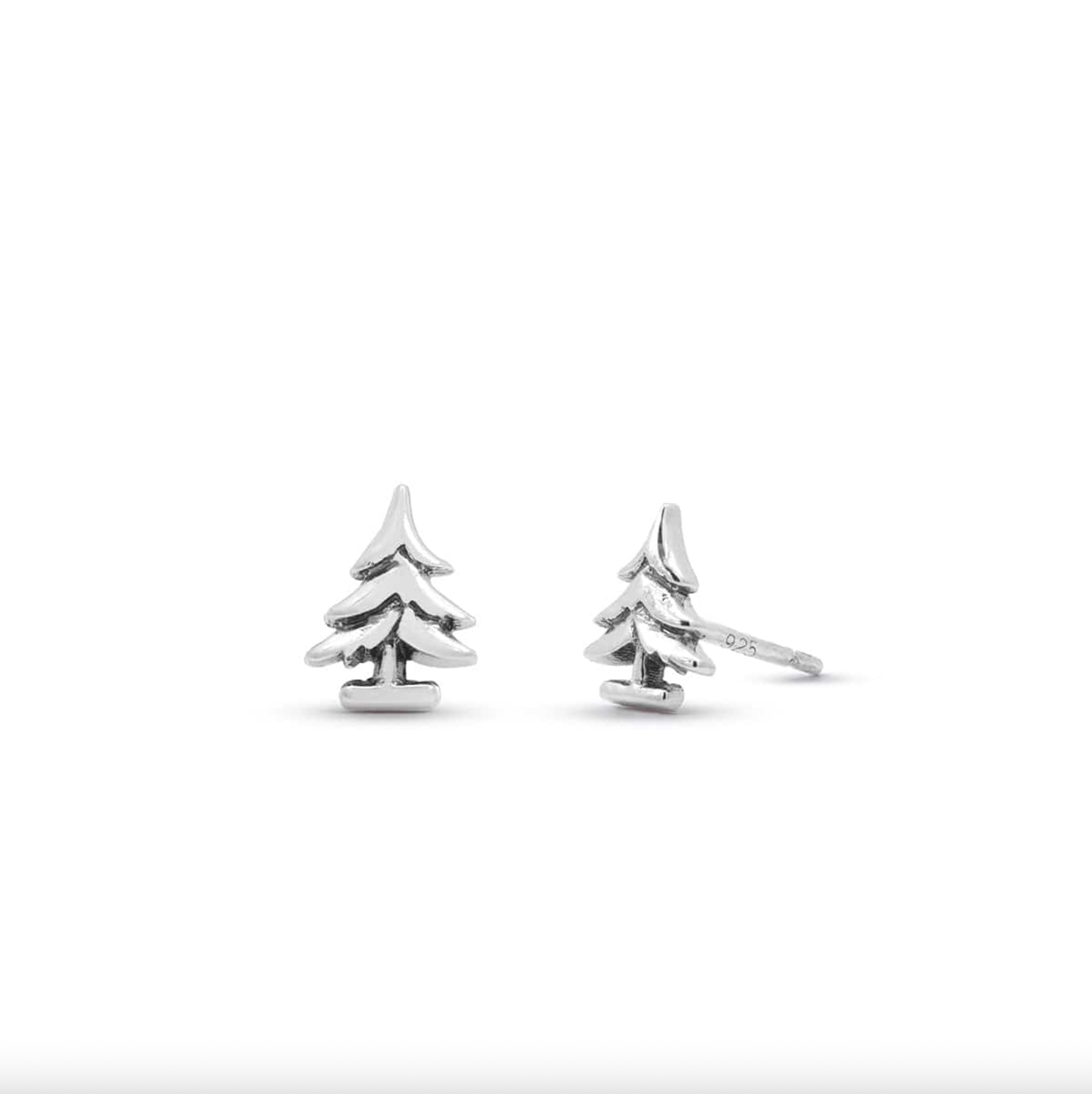 Boma Sterling Silver Pine Tree Stud Earrings