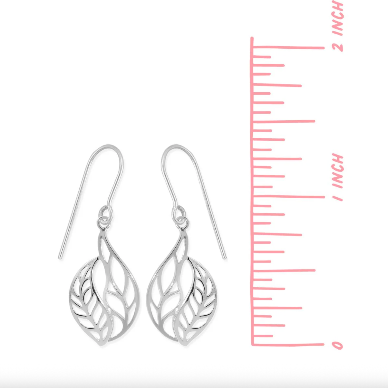 Boma Delicate Leaf Outline Sterling SilverEarrings