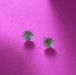 Boma Daisy Flower Stud Earrings with Oxidized Finish
